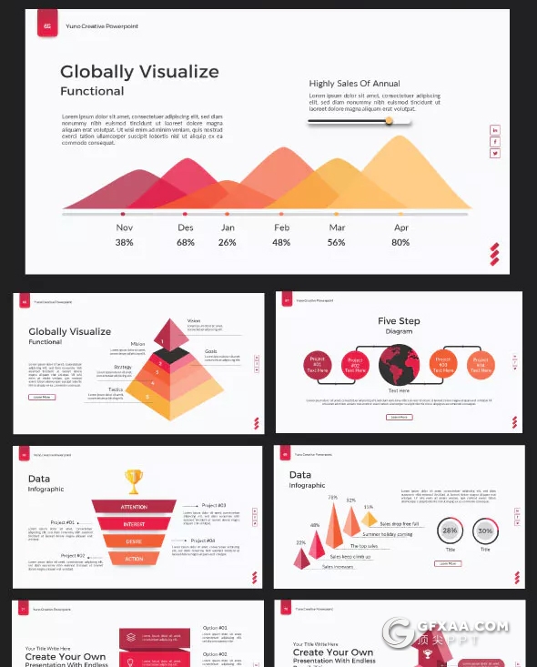 104页欧美红色商务通用ppt模板 - 顶尖PPT