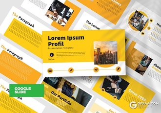 50页黄色企业项目会议Google slides模板 - 顶尖PPT