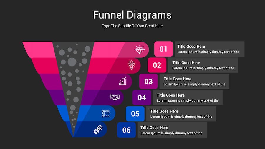 漏斗图形转化流程Keynote模板 - 顶尖PPT