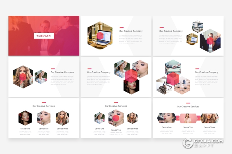 30页粉红色商务多用途Google slides模板 - 顶尖PPT