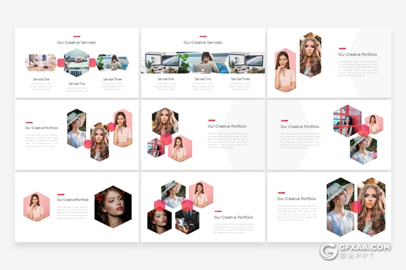 30页粉红色商务多用途Google slides模板 - 顶尖PPT