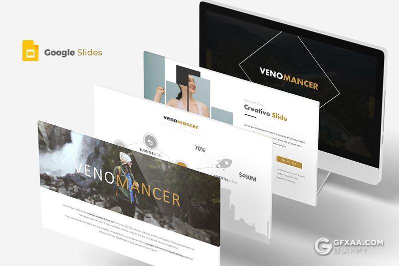 30页5种配色扁平化商务Google slides模板 - 顶尖PPT