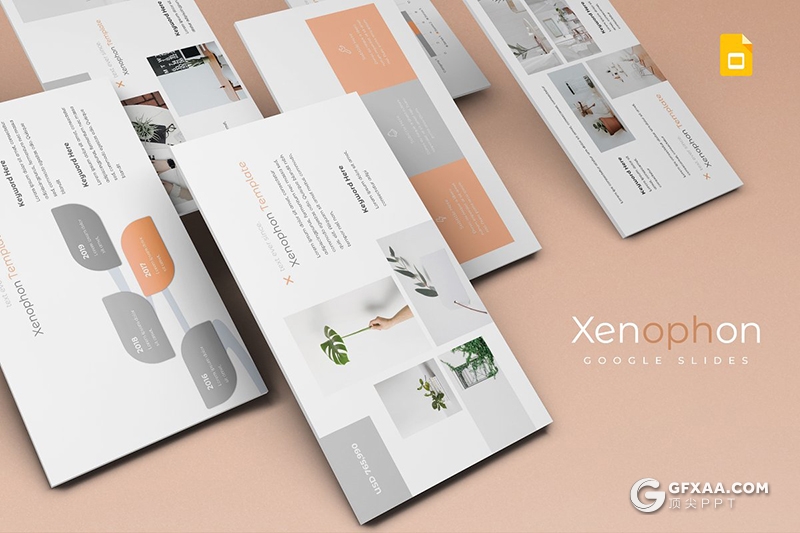 30页5种配色简约小清新风格Google slides模板 - 顶尖PPT