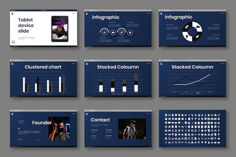 旧版公文包作品集展示Keynote模板 - 顶尖PPT