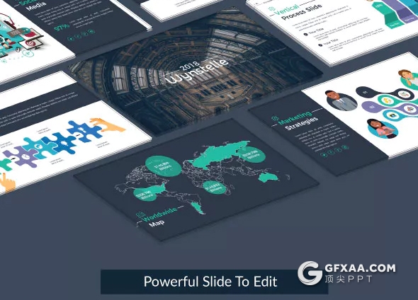 123页欧美风格企业会议工作汇报Google slides模板 - 顶尖PPT