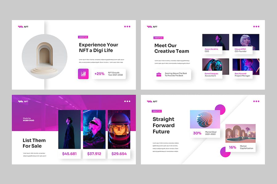 NFT虚拟资产交易应用PPT模板 - 顶尖PPT