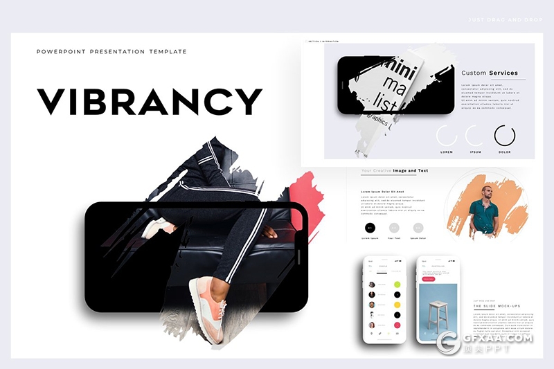 170页创意图片剪影高逼格国外PPT模板 - 顶尖PPT