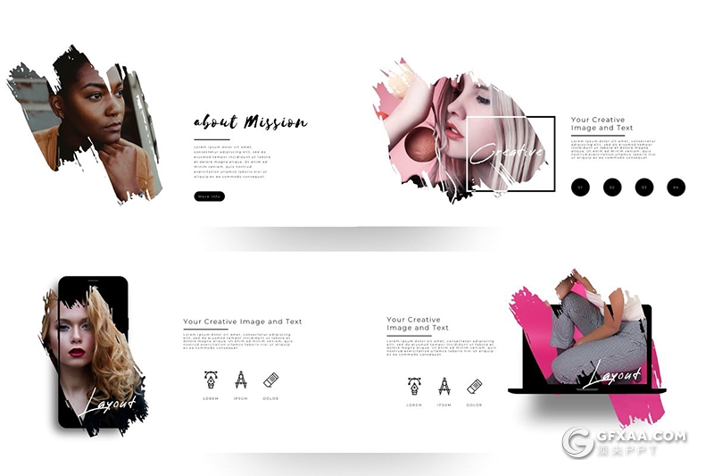 170页创意图片剪影高逼格国外PPT模板 - 顶尖PPT