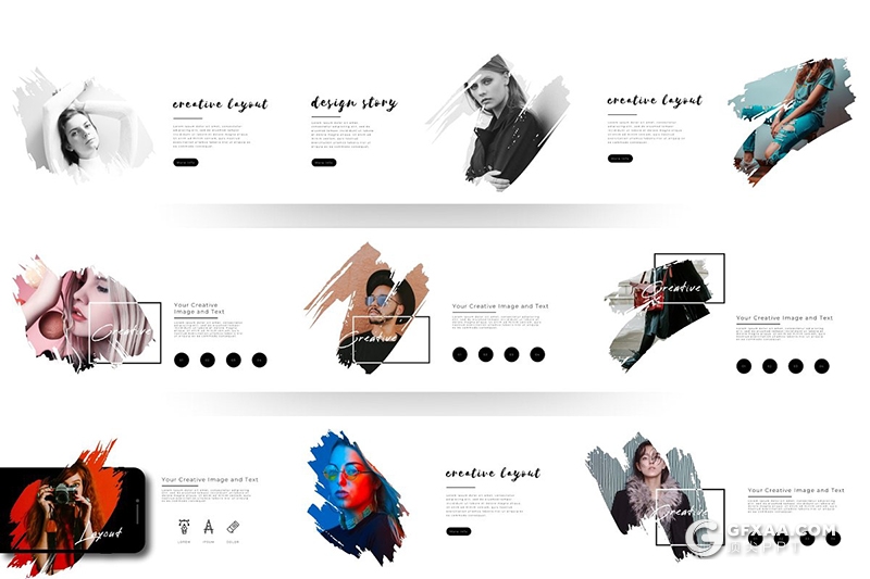 170页创意图片剪影高逼格国外PPT模板 - 顶尖PPT