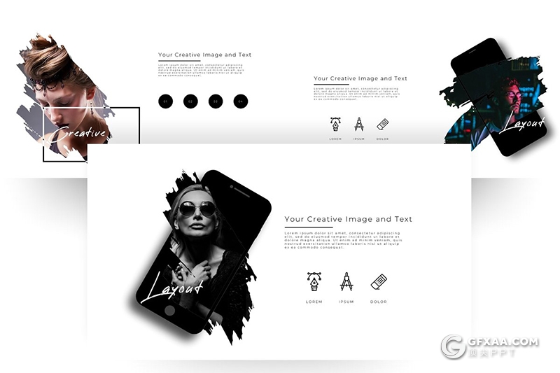 170页创意图片剪影高逼格国外PPT模板 - 顶尖PPT