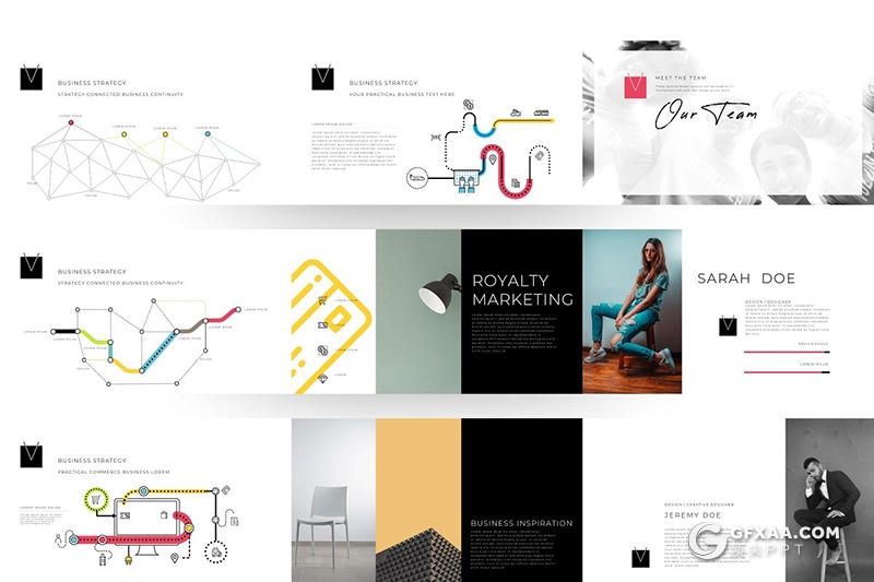 170页创意图片剪影高逼格国外PPT模板 - 顶尖PPT