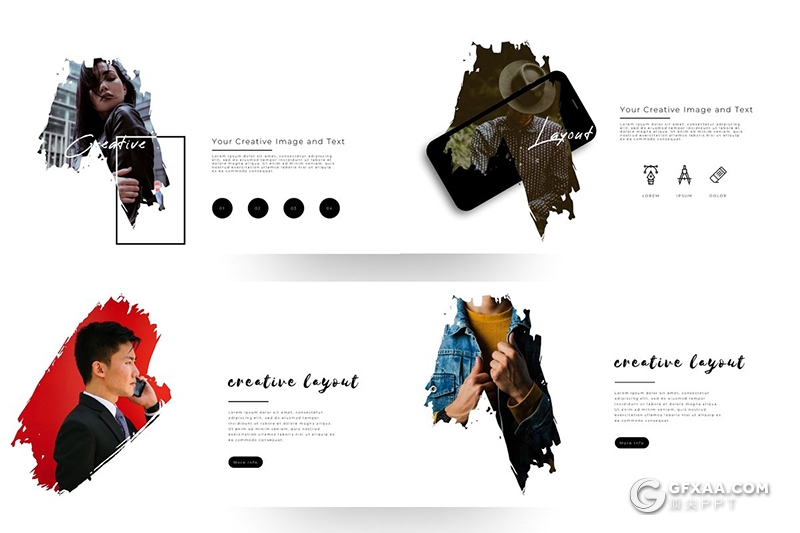 170页创意图片剪影高逼格国外PPT模板 - 顶尖PPT