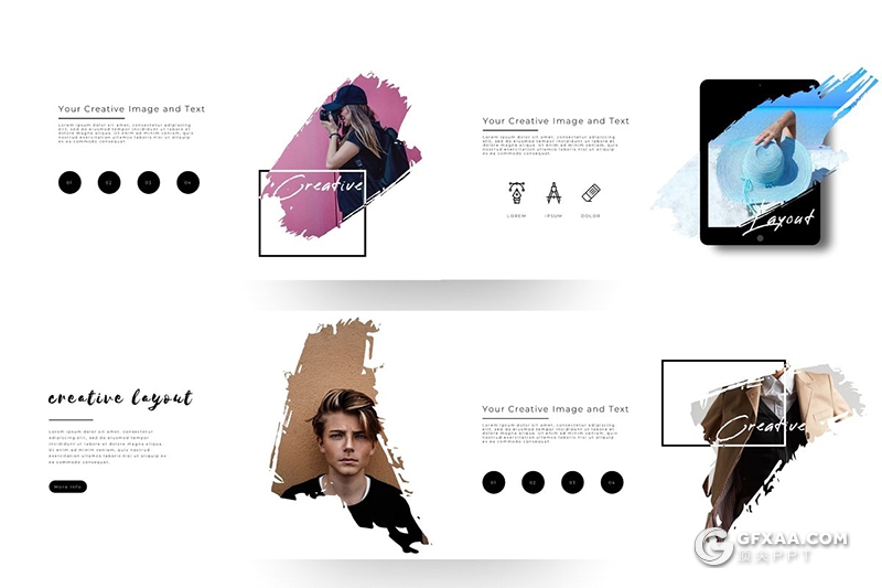 170页创意图片剪影高逼格国外PPT模板 - 顶尖PPT