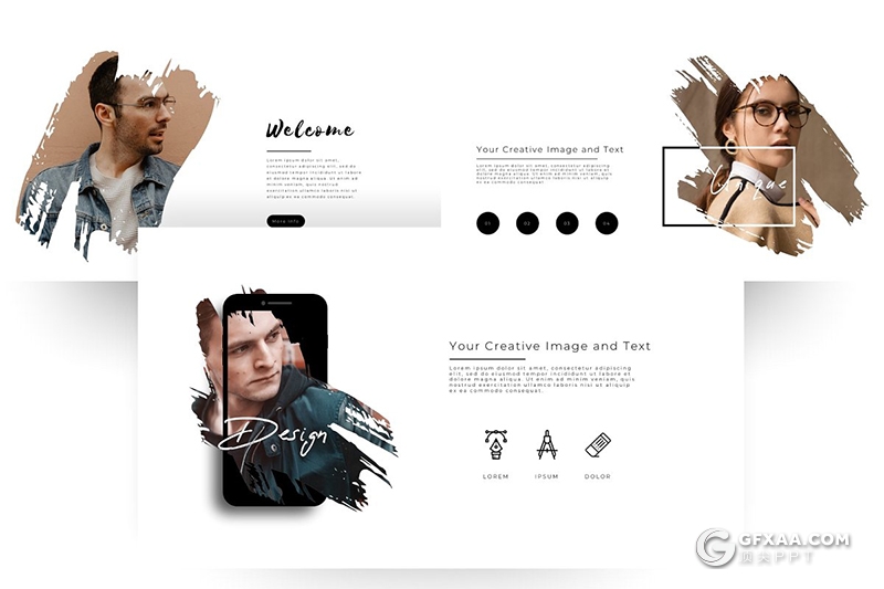 170页创意图片剪影高逼格国外PPT模板 - 顶尖PPT