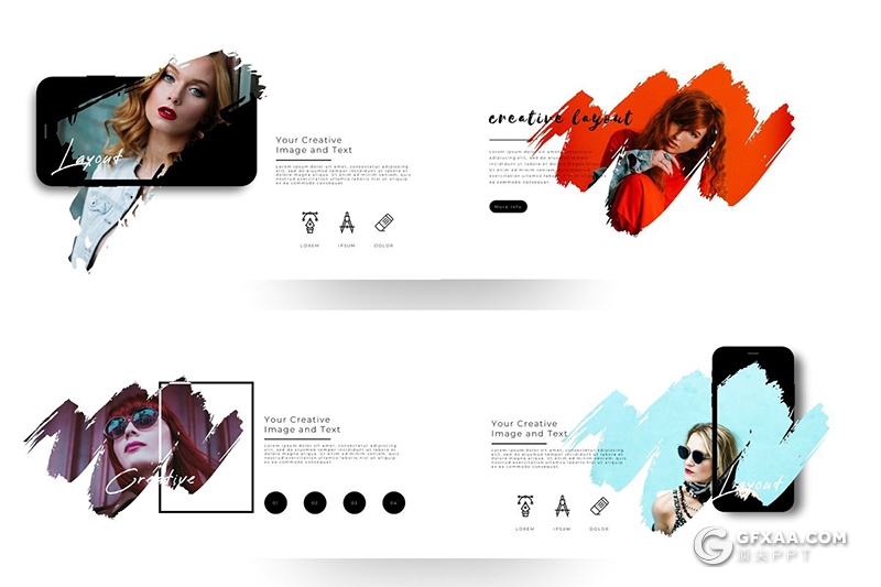 170页创意图片剪影高逼格国外PPT模板 - 顶尖PPT