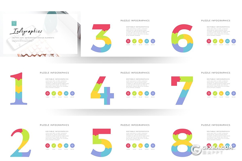 170页创意图片剪影高逼格国外PPT模板 - 顶尖PPT