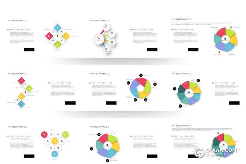 170页创意图片剪影高逼格国外PPT模板 - 顶尖PPT