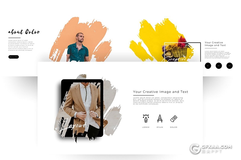 170页创意图片剪影高逼格国外PPT模板 - 顶尖PPT