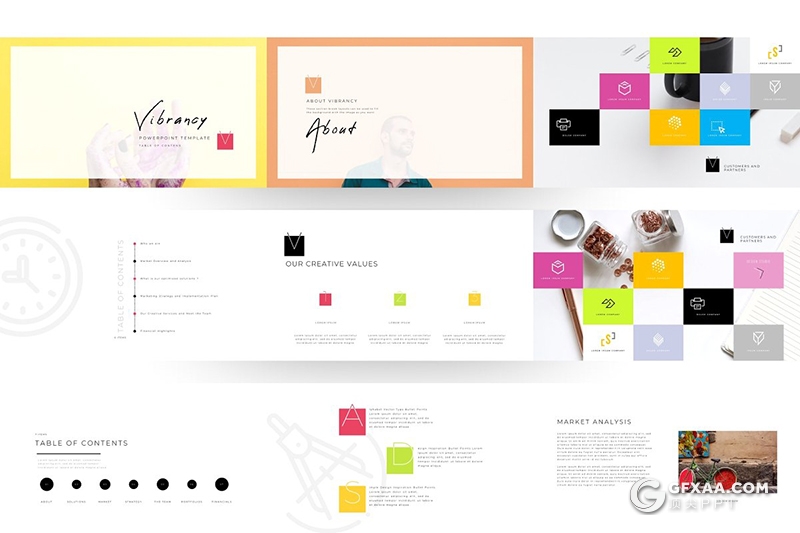 170页创意图片剪影高逼格国外PPT模板 - 顶尖PPT