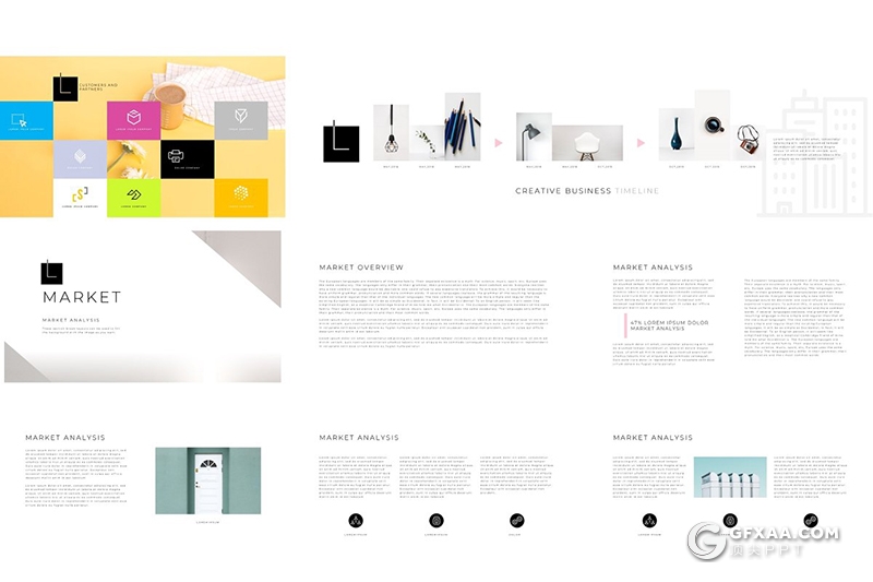 170页简约文艺高逼格国外PPT模板 - 顶尖PPT