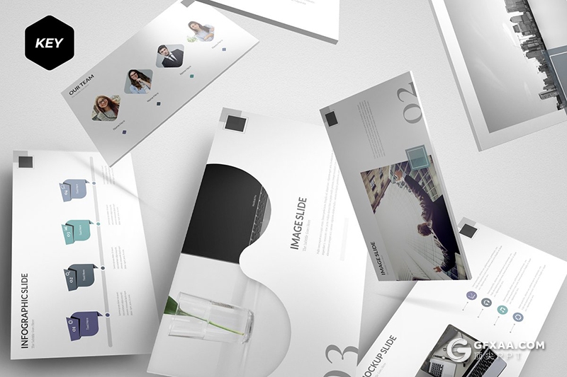 30页5种配色商务工作汇报通用keynote模板 - 顶尖PPT