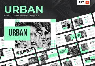 城市涂鸦风格PPT模板 - 顶尖PPT