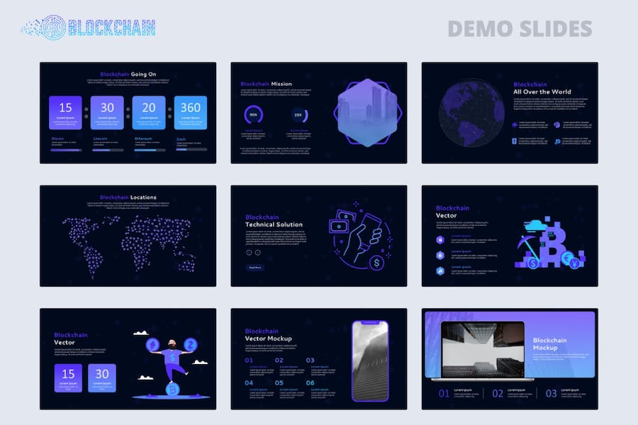 商业区块链PowerPoint模板 - 顶尖PPT