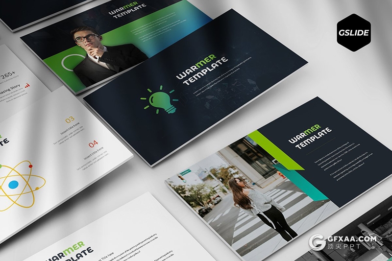 30页5种配色 欧美渐变风格商务通用Google slides模板 - 顶尖PPT