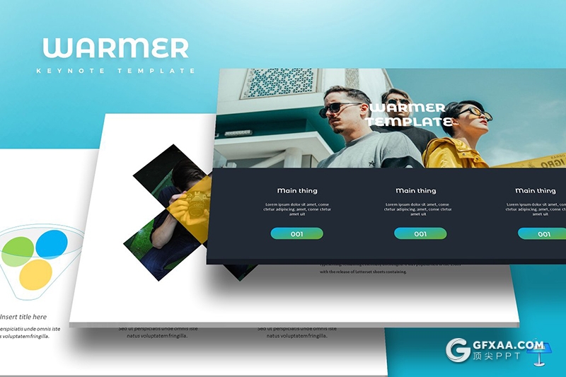 30页5种配色 欧美渐变风格商务通用keynote模板 - 顶尖PPT