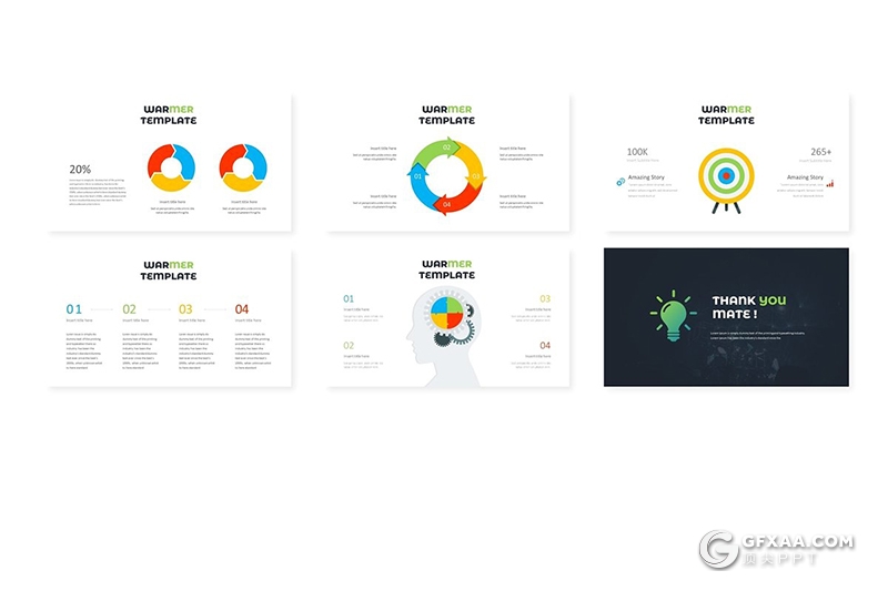 30页5种配色 欧美渐变风格商务通用keynote模板 - 顶尖PPT