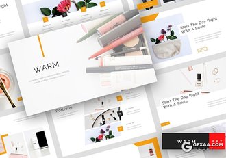 32页橙色简约风格时尚服装展示ppt模板 - 顶尖PPT