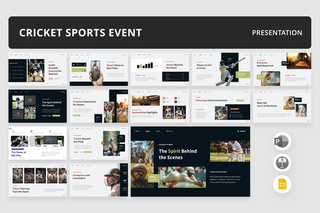 板球赛事运营策划宣传PPT模板 - 顶尖PPT