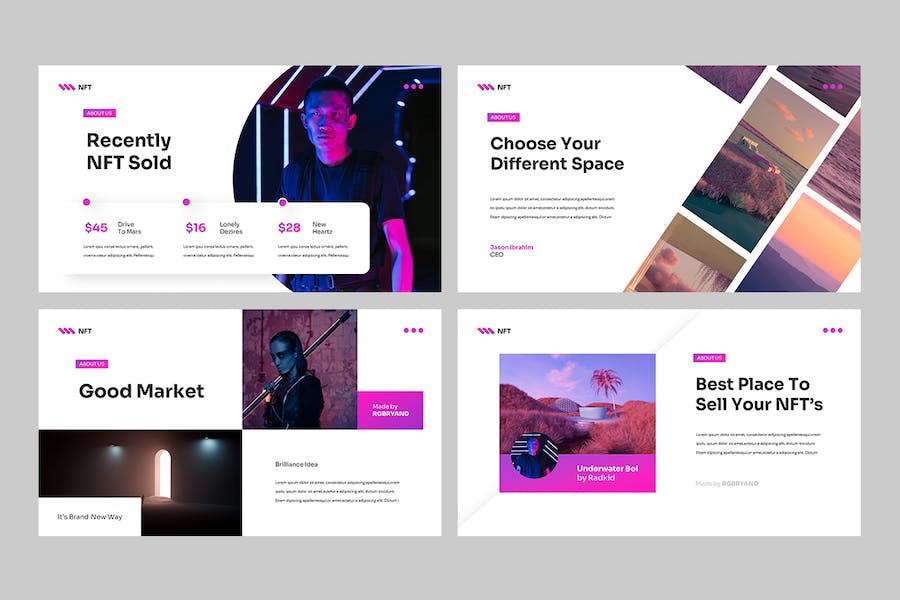 NFT虚拟资产交易应用PPT模板 - 顶尖PPT