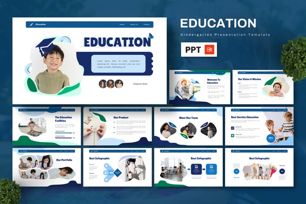 教育介绍幼儿园简报PPT模板 - 顶尖PPT