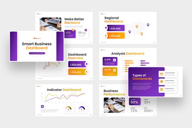 智能商务仪表板系统PPT模板 - 顶尖PPT