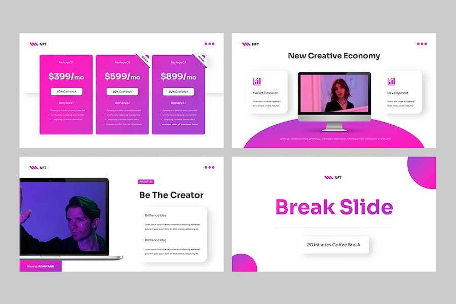 NFT虚拟资产交易应用PPT模板 - 顶尖PPT