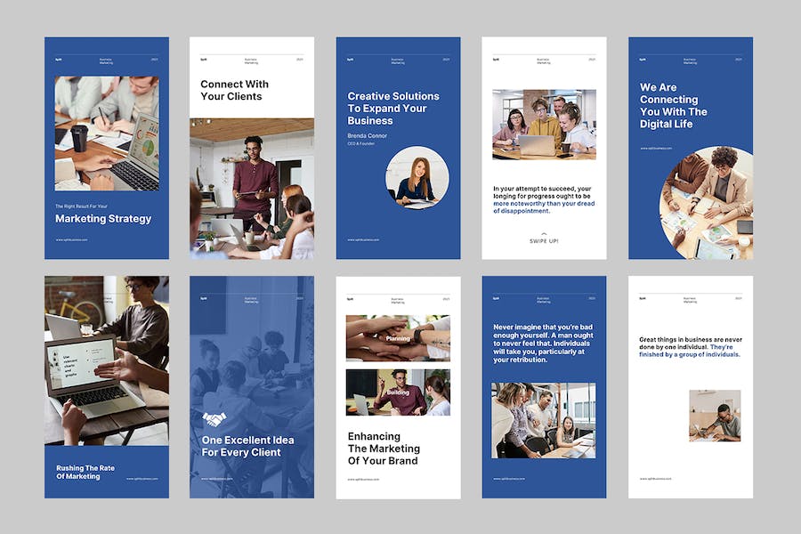 商业品牌 Instagram 内容发布Keynote演示模板 - 顶尖PPT