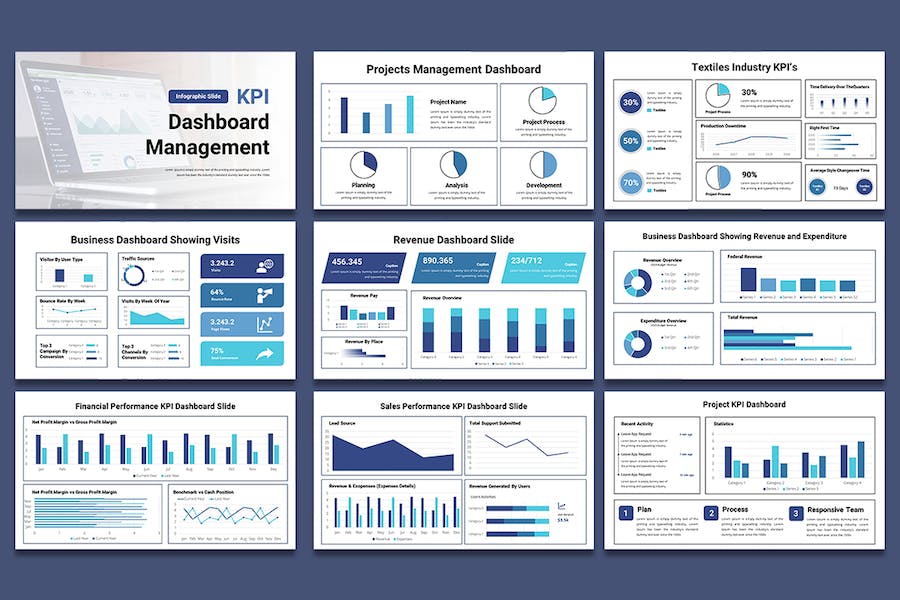 KPI数据管理分析图形报告Keynote模板 - 顶尖PPT