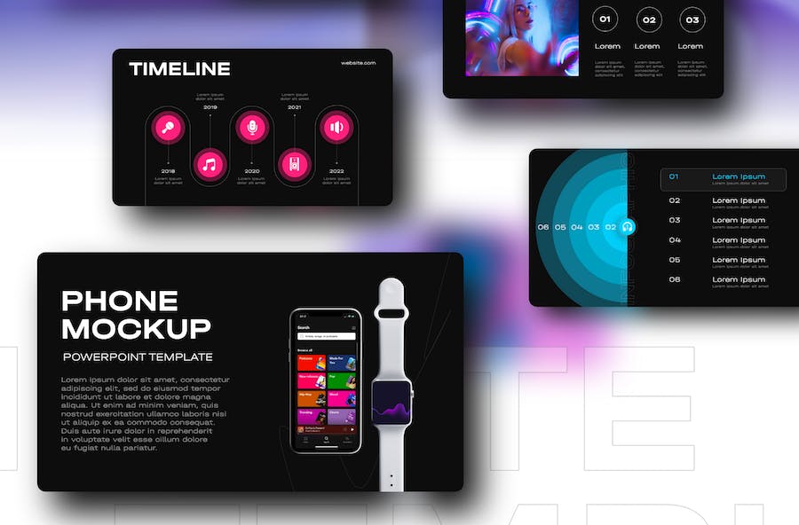 音乐制作编曲录音工作室PPT模板 - 顶尖PPT