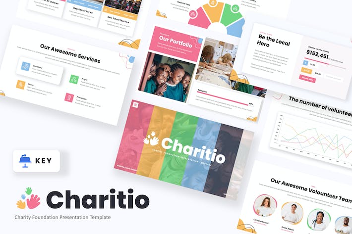 慈善基金会公益宣传主题演讲Keynote模板 - 顶尖PPT