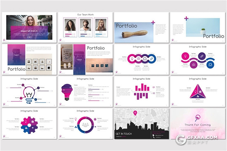 30页5种配色 欧美商务风格Google slides模板 - 顶尖PPT