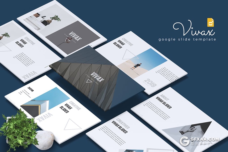 30页极简商务风格Google slides模板 包含5种配色模板 - 顶尖PPT