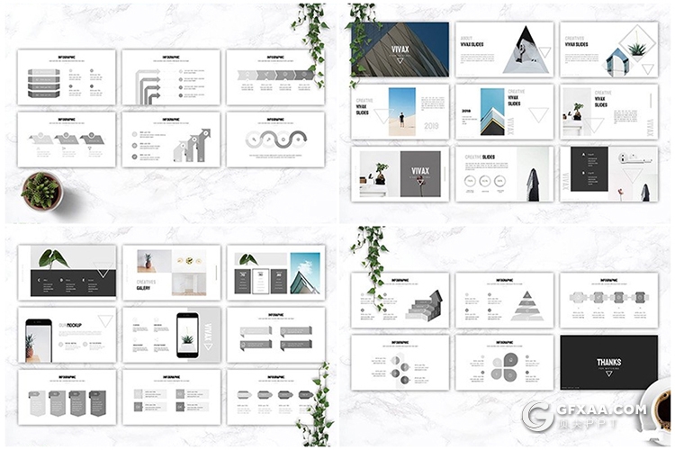 30页极简商务风格keynote模板 包含5种配色模板 - 顶尖PPT