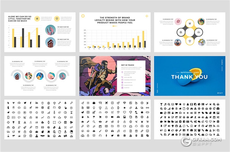 36页企业个人创意作品展示keynote模板 - 顶尖PPT
