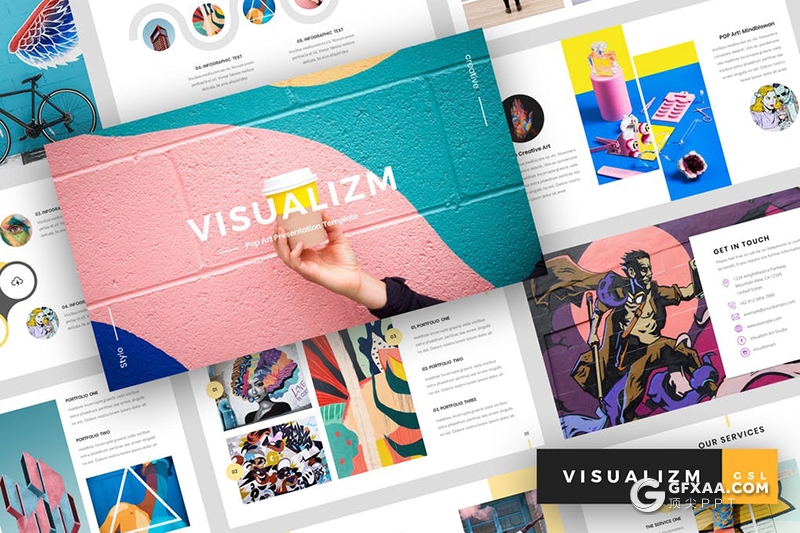 36页企业个人创意作品展示Google slides模板 - 顶尖PPT