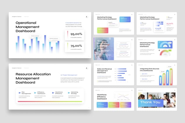 管理仪表板数据监测Keynote模板 - 顶尖PPT