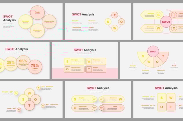 SWOT分析展示图形Keynote模板 - 顶尖PPT