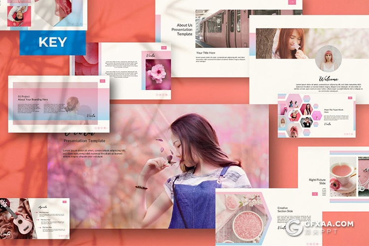 54页春季摄影/个人写真照片展示keynote模板 - 顶尖PPT