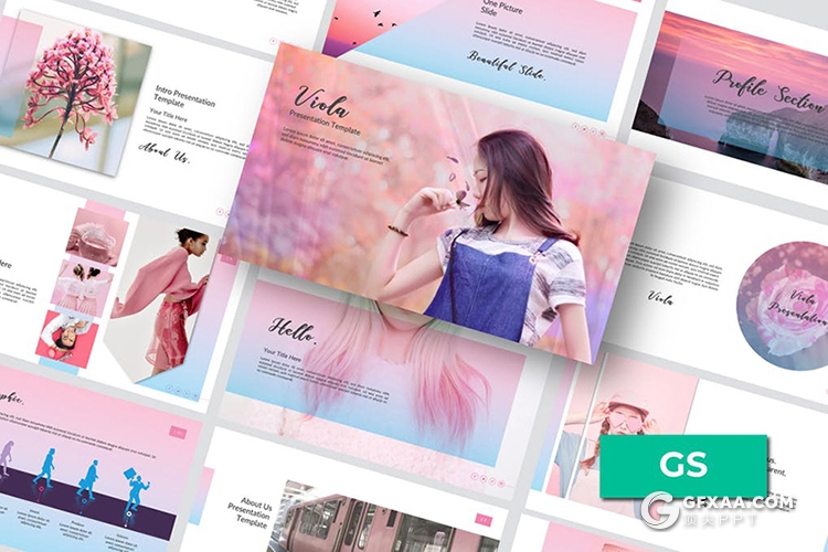 54页春季摄影/个人写真照片展示Google slides模板 - 顶尖PPT