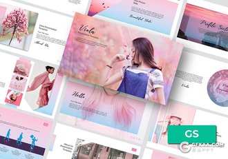 54页春季摄影/个人写真照片展示Google slides模板 - 顶尖PPT